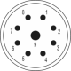  Вставки  М23  сигнальные 9-Полюсный (8+1)  Вывод против часовой стрелки  7.002.9811.27